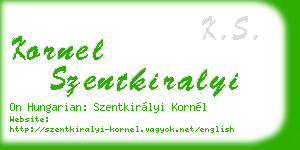 kornel szentkiralyi business card