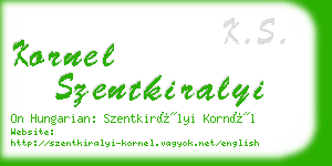 kornel szentkiralyi business card